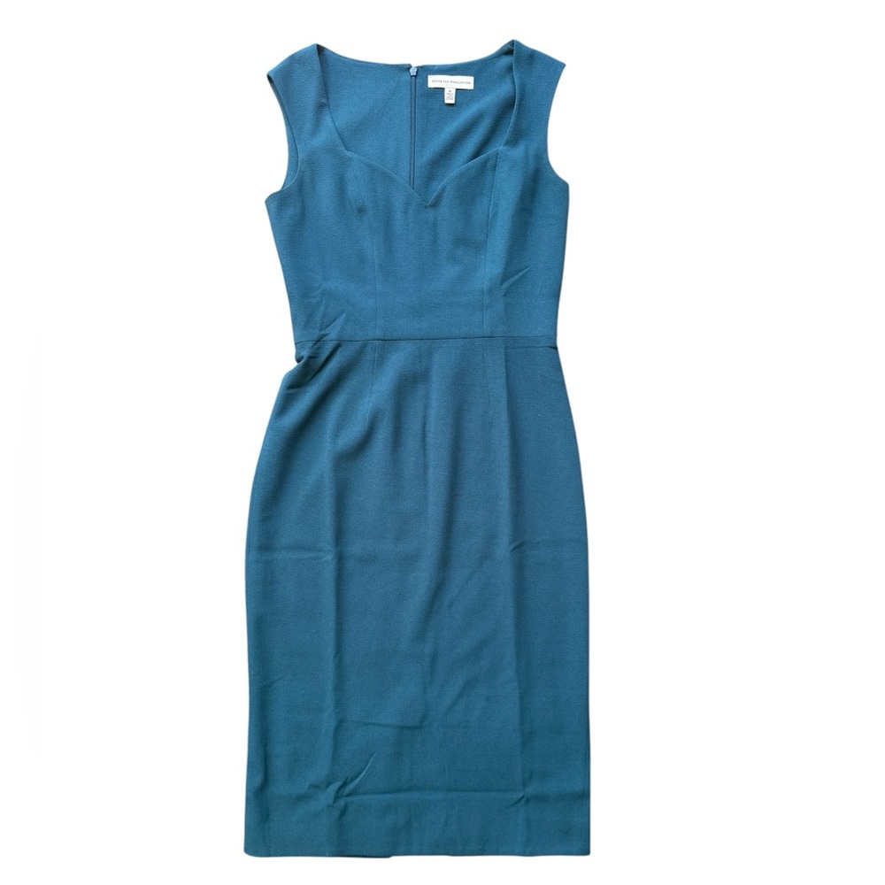 Dress the Population Teal Midi Sheath Dress M